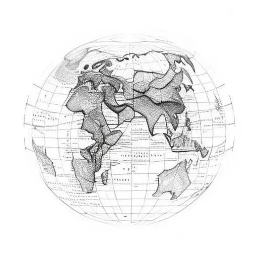 A tattoo of a world map with airplane trails connecting different countries to symbolize the love for traveling tattoo design idea