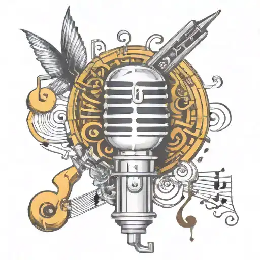 music notes coming tattoo design idea