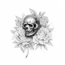 wrench with the name braham on the handel surrounded by flowers tattoo design idea