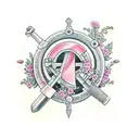 wrench with the name braham on the handel surrounded by flowers tattoo design idea