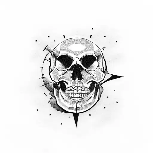 black skull around my knee tattoo design idea
