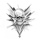 black skull around my knee tattoo design idea