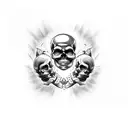 black skull around my knee tattoo design idea