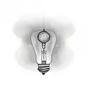 detailed lightbulb with lit candle inside tattoo design idea