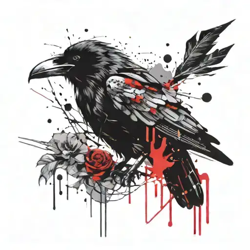 graphic designer CMYK, with reaper, a raven, skull tattoo design idea