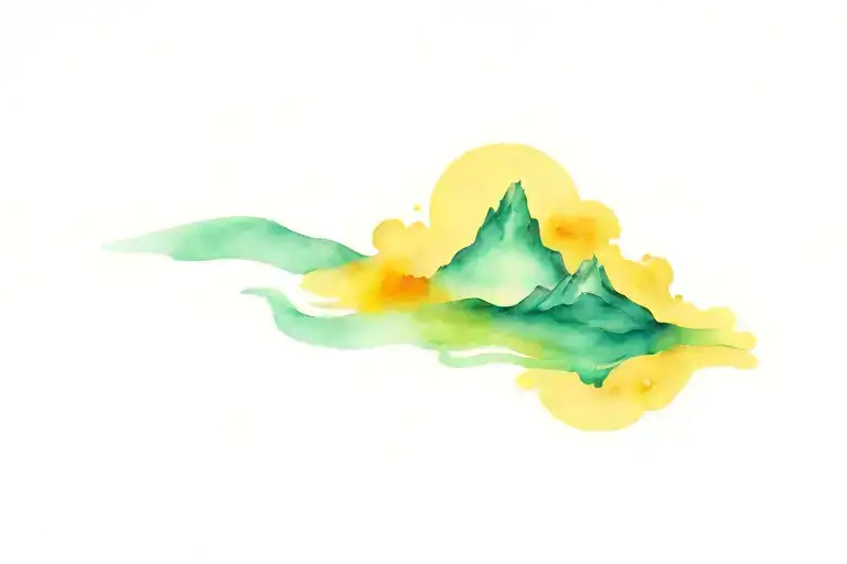 gentle waves with aurora borealis tattoo design idea