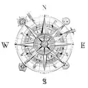 Design: A compass rose with a unique twist. The compass rose can be designed with intricate details, such as a combinati tattoo design idea