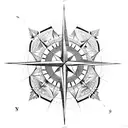 Design: A compass rose with a unique twist. The compass rose can be designed with intricate details, such as a combinati tattoo design idea