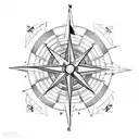 Design: A compass rose with a unique twist. The compass rose can be designed with intricate details, such as a combinati tattoo design idea