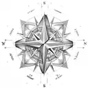 Design: A compass rose with a unique twist. The compass rose can be designed with intricate details, such as a combinati tattoo design idea
