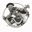 Zulu warrior battling tattoo design idea