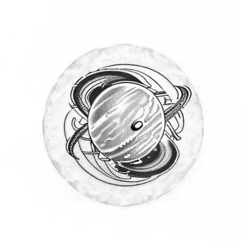 Saturn Uranus the Pluto Neptune tattoo design idea