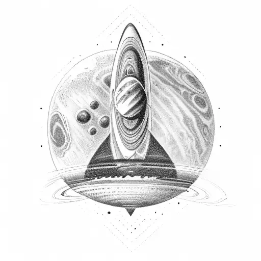 Saturn Uranus the Pluto Neptune tattoo design idea