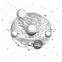 Saturn Uranus the Pluto Neptune tattoo design idea