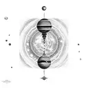 Saturn Uranus the Pluto Neptune tattoo design idea