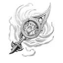 Poseidon with trident and waves  tattoo design idea