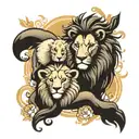 lion and lamb tattoo design idea