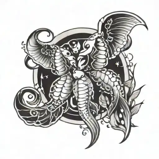 Gemini cancer Pisces tattoo design idea
