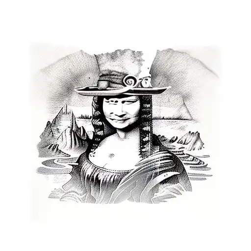 Mona Lisa and mad hatter tattoo design idea