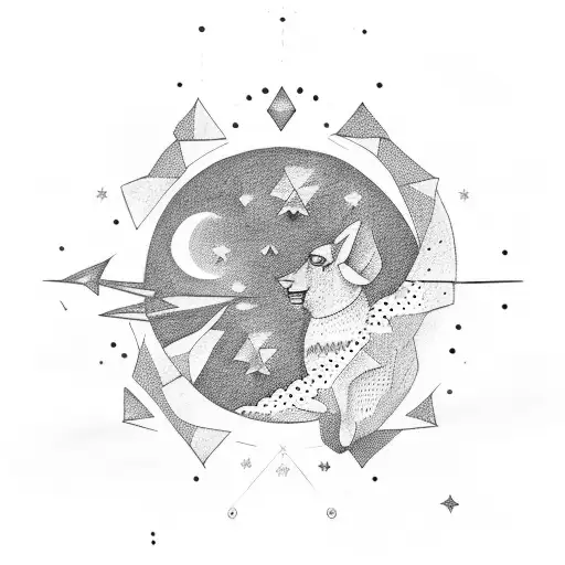 Orion Constellation with Moon tattoo design idea