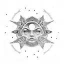 Orion Constellation with Moon tattoo design idea