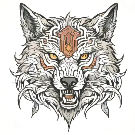 wolf hors warriors  tattoo design idea