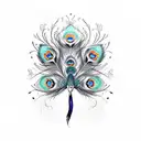 peacock upper arm tattoo design idea