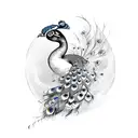 peacock upper arm tattoo design idea