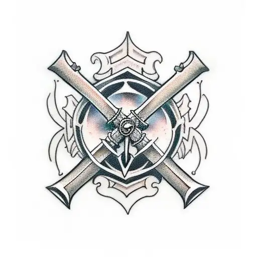 a sword that's a gothic style cross  tattoo design idea