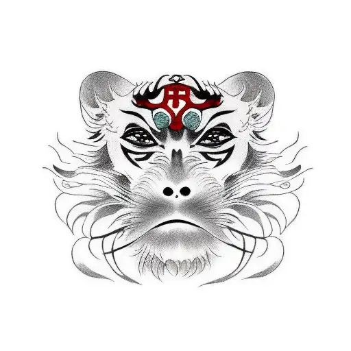 Japanese dog monkey ox rat tiger tattoo design idea
