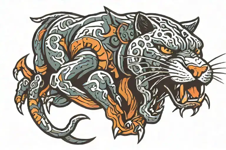 prowling panther that says "hellcats" tattoo design idea