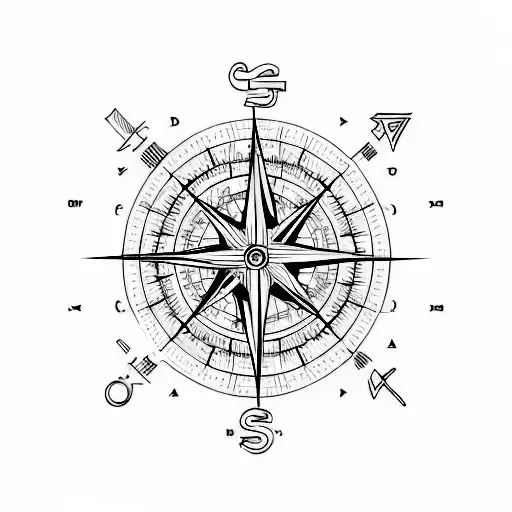 Creating a tattoo design that combines a compass, a world map, mountains, and a snowboard requires a balance of elements tattoo design idea