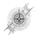 Creating a tattoo design that combines a compass, a world map, mountains, and a snowboard requires a balance of elements tattoo design idea