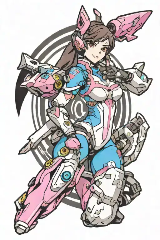 overwatch d.va tattoo design idea