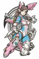 overwatch d.va tattoo design idea
