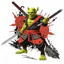shrek samurai sword tattoo design idea