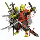 shrek samurai sword tattoo design idea