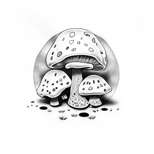 mushroom magical tattoo design idea