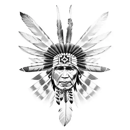 native american indian tattoo design idea