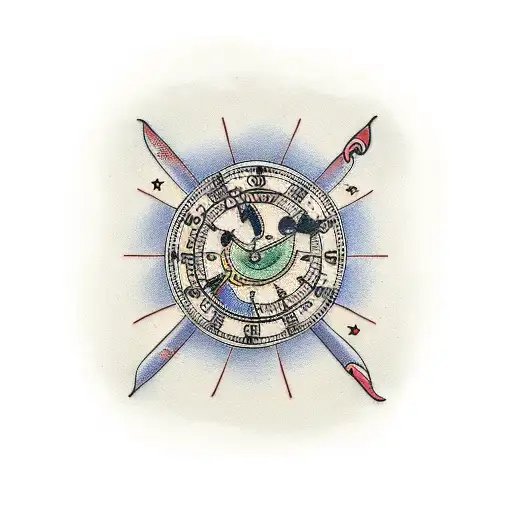 sand clock tattoo design idea