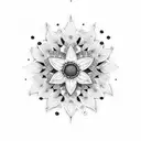 blueberry, daisy, star tattoo design idea