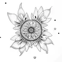 blueberry, daisy, star tattoo design idea