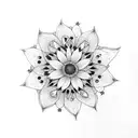 blueberry, daisy, star tattoo design idea