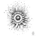 blueberry, daisy, star tattoo design idea