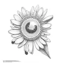 blueberry and daisy and star tattoo design idea