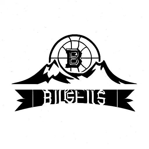 Boston Bruins logo with New England mountains tattoo design idea