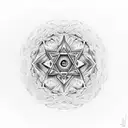 An intricate mandala design incorporating elements of Pink Floyd's album covers and Van Gogh's swirling brushstrokes, with hidden deer antlers throughout the pattern tattoo design idea