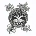 Celtic tree of life tattoo design idea