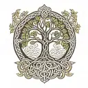 minimalist Celtic tree of life tattoo design idea