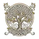 minimalist Celtic tree of life tattoo design idea